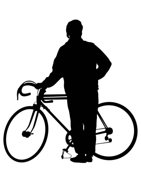 Sport Persone Con Bici Sfondo Bianco — Vettoriale Stock