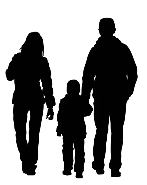 Familjer Med Små Barn Vit Bakgrund — Stock vektor