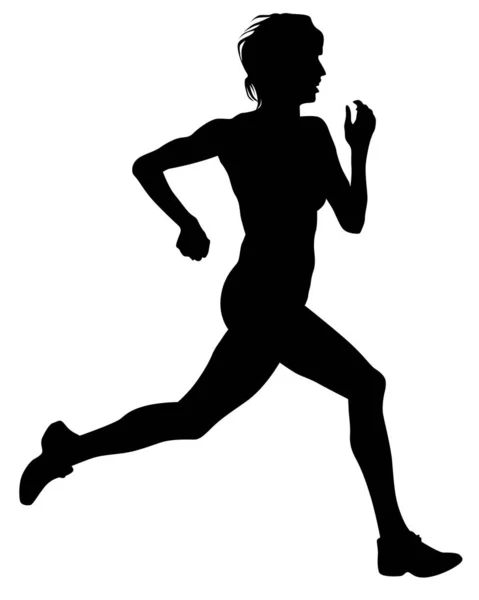 Kvinnliga Idrottare Löpning Ras Vit Bakgrund — Stock vektor