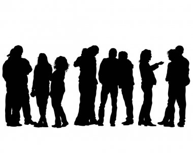 Beyaz arka plan üzerinde büyük kalabalıklar kişi