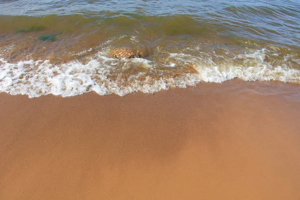 Grandi Onde Mare Spiaggia Sabbia — Foto Stock