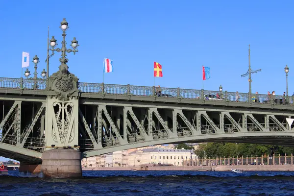 Antico Ponte Pietra Sul Fiume San Pietroburgo — Foto Stock