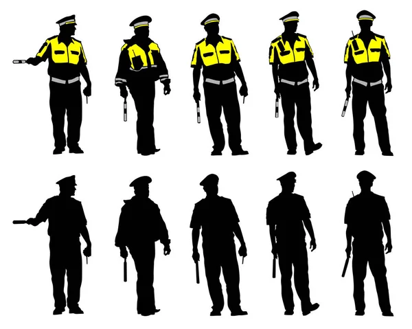Άνθρωποι Της Ειδικής Αστυνομικής Δύναμης Λευκό Φόντο — Διανυσματικό Αρχείο