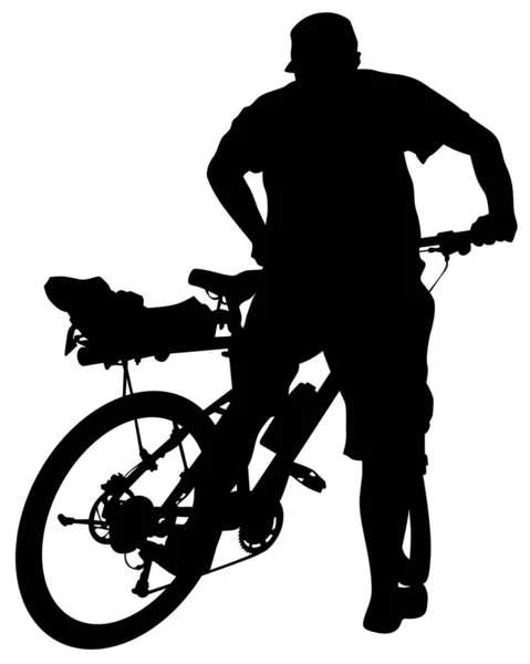 体育人丝毫自行车白色背景上 — 图库矢量图片