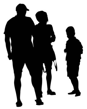 Beyaz arka plan üzerinde küçük çocuğu olan aileler