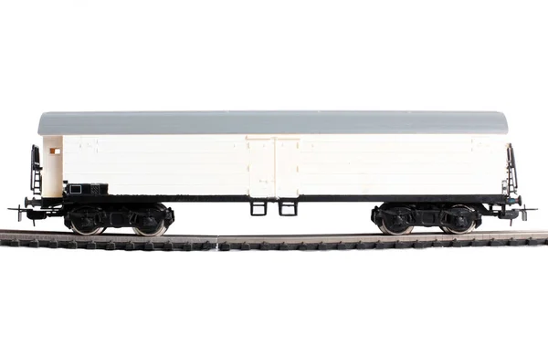 Model Steam Locomotive Cistern Rails White Background — Stock Photo, Image