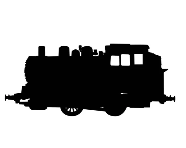 Modelo Locomotora Vapor Turismos Sobre Raíles Sobre Fondo Blanco — Vector de stock