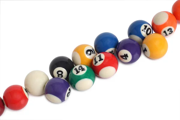 Billiard Balls White Background — Stock Photo, Image