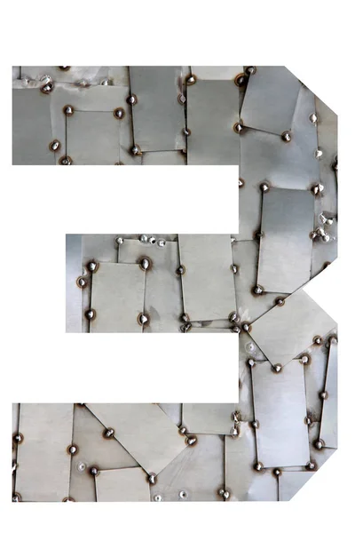 Iron Figure Alphabet Industrial Style White Background — Stock Photo, Image