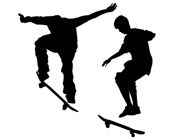 Junge Athletin Auf Einem Skateboard Auf Weißem Hintergrund — Stockvektor