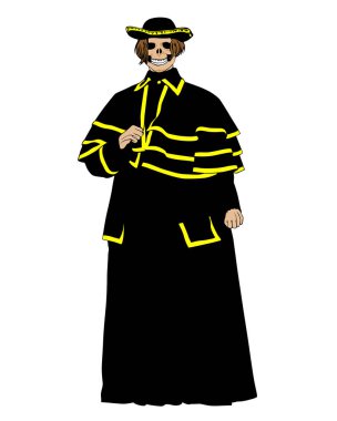 Karnaval kostümlü insanlar bayram için beyaz arka planda ölüler.