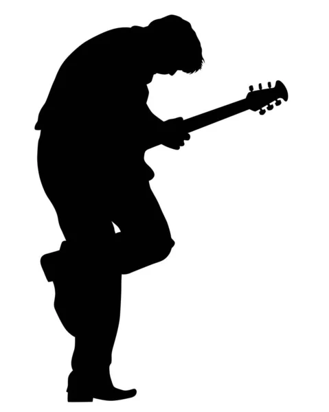 Banda Rock Guitarra Sobre Fondo Blanco — Vector de stock