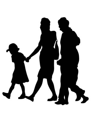 Beyaz arka planda küçük çocuklu ebeveynler