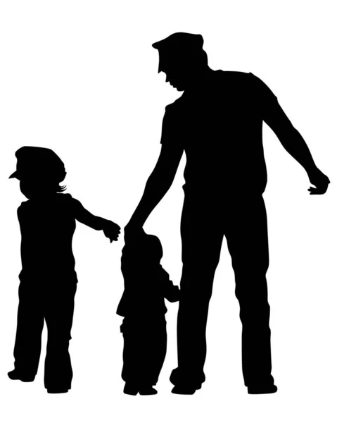 Föräldrar Med Litet Barn Vit Bakgrund — Stock vektor
