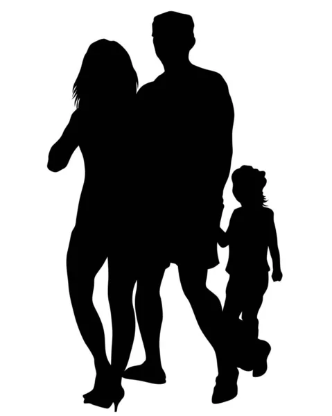 Eltern Mit Kleinem Kind Auf Weißem Hintergrund — Stockvektor