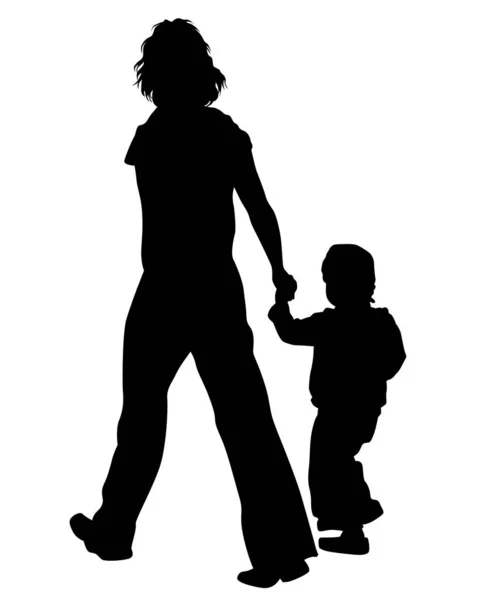 Föräldrar Med Litet Barn Vit Bakgrund — Stock vektor