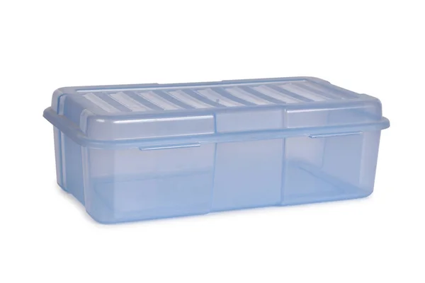 Transparante Plastic Containers Geïsoleerde Objecten Een Witte Achtergrond — Stockfoto