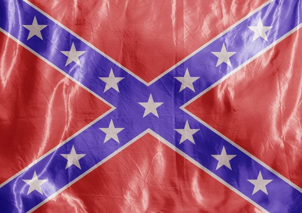 Флаг Конфедерации Гражданской Войны Цветной Фон Тканях — стоковое фото