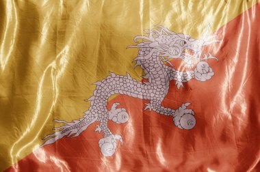 Eyalet bayrağı rüzgarda dalgalanıyor. Tekstil üzerine renkli arkaplan