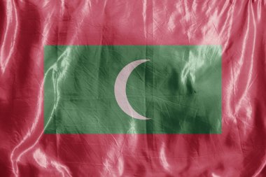 Eyalet bayrağı rüzgarda dalgalanıyor. Tekstil üzerine renkli arkaplan