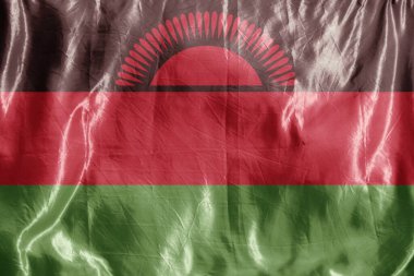 Eyalet bayrağı rüzgarda dalgalanıyor. Tekstil üzerine renkli arkaplan