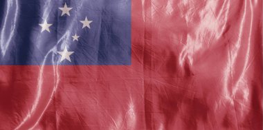 Eyalet bayrağı rüzgarda dalgalanıyor. Tekstil üzerine renkli arkaplan