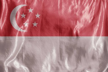 Eyalet bayrağı rüzgarda dalgalanıyor. Tekstil üzerine renkli arkaplan