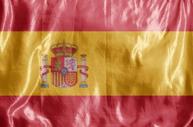 Eyalet bayrağı rüzgarda dalgalanıyor. Tekstil üzerine renkli arkaplan