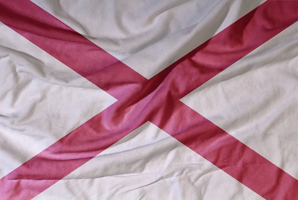 Bandera Del Estado Americano Ondea Viento Fondo Color Sobre Tela —  Fotos de Stock