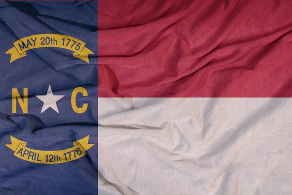Bandera Del Estado Americano Ondea Viento Fondo Color Sobre Tela —  Fotos de Stock
