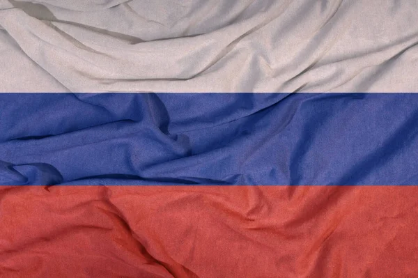 Bandeira Estado Tremer Vento Fundo Colorido Sobre Têxteis — Fotografia de Stock