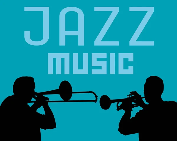 Mens Bespeelt Blaasinstrumenten Jazz Retro Stijl — Stockvector