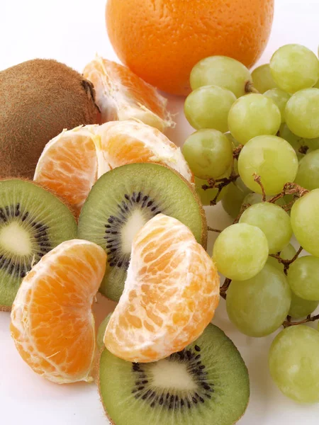 Conjunto Frutas Tropicales Sobre Fondo Blanco —  Fotos de Stock