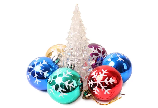 Glass Christmas Balls Isolated Objects White Background — Stock Photo, Image