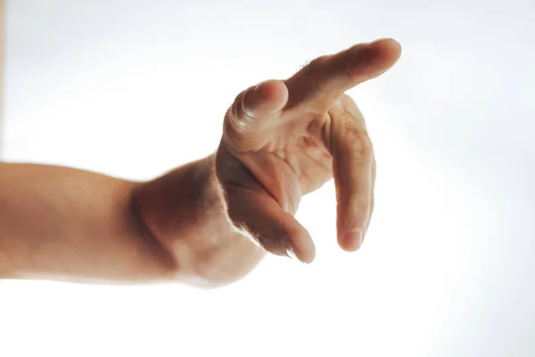 Mann Handzeichen Isoliert Auf Weißem Hintergrund — Stockfoto