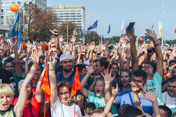 Septiembre 2018 Minsk Bielorrusia Media Maratón Minsk 2018 Grupo Personas — Foto de Stock