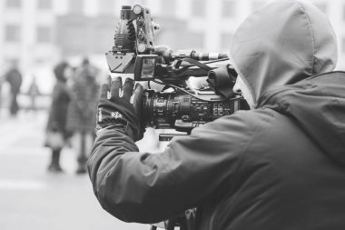 7 Kasım 2018 - Minsk, Beyaz Rusya: Büyük Ekim sosyalist devrim, yıldönümü kare çekim kameraman