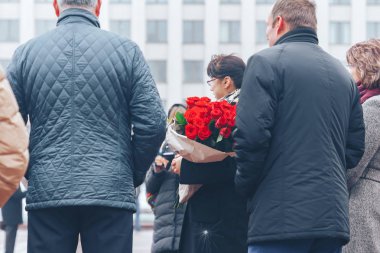 7 Kasım 2018 - Minsk, Beyaz Rusya: büyük Ekim sosyalist devrim, yıldönümü insanlar meydanında