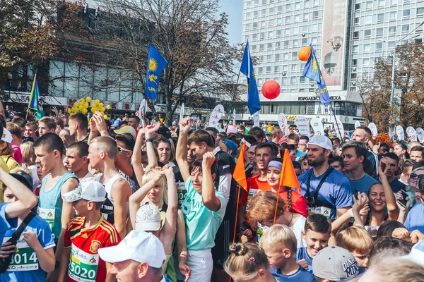 Septiembre 2018 Minsk Bielorrusia Media Maratón Minsk Grupo Personas Haciendo — Foto de Stock