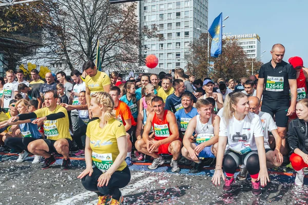 Septiembre 2018 Minsk Bielorrusia Media Maratón Minsk Grupo Personas Haciendo — Foto de Stock