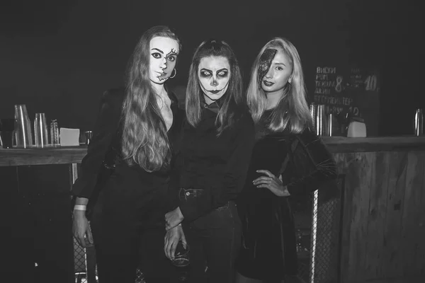 Oktober 2017 Minsk Weißrussland Kunstraum Halloween Party Gruppe Junger Grimmiger — Stockfoto