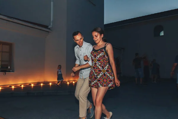 Agosto 2018 Minsk Bielorussia Danza Maschile Femminile Durante Evento — Foto Stock