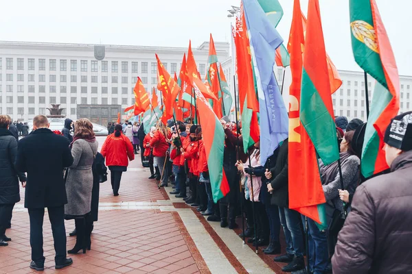 7. November 2018 Minsk Weißrussland Jahrestag der großen sozialistischen Oktoberrevolution — Stockfoto