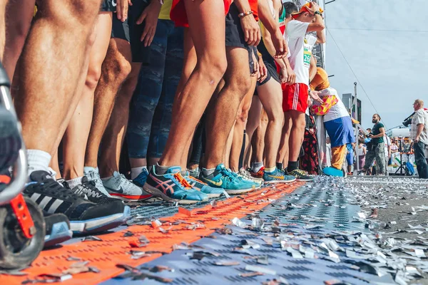 9 september 2018 Minsk Wit-Rusland Halve Marathon Minsk 2018 Lopen in de stad — Stockfoto