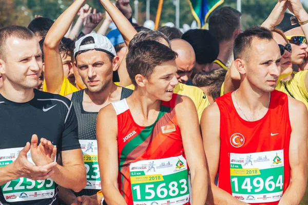 Septiembre 9, 2018 Minsk Bielorrusia Media Maratón Minsk 2018 Correr en la ciudad — Foto de Stock