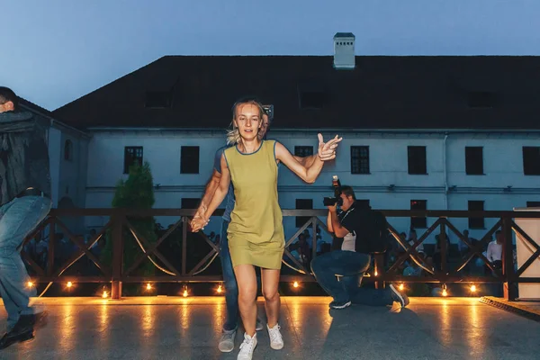 Agosto 2018 Minsk Bielorussia Danza Maschile Femminile Durante Evento — Foto Stock