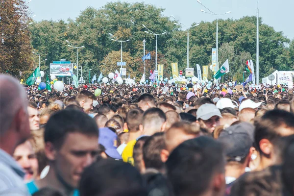 Septiembre 2018 Minsk Bielorrusia Media Maratón Minsk 2018 Multitud Personas — Foto de Stock