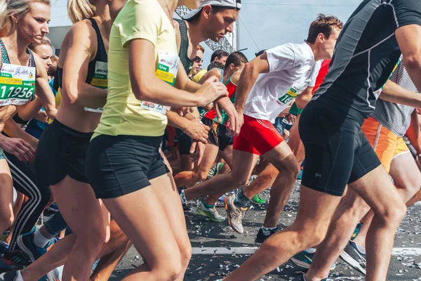 Setembro 2018 Minsk Bielorrússia Meia Maratona Minsk 2018 Pessoas Correndo — Fotografia de Stock