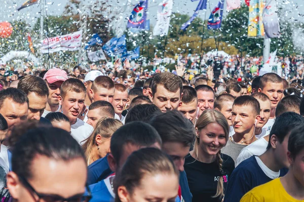 Septembre 2018 Minsk Biélorussie Grand Groupe Personnes Court Demi Marathon — Photo