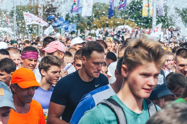 September 2018 Minsk Belarus Large Group People Running Half Marathon — Stock Photo, Image